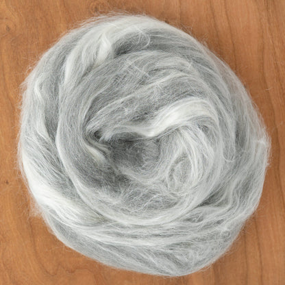 Fiber Blends Grey/White Merino Wool Tussah Silk Blend Fiber (sold by the ounce)