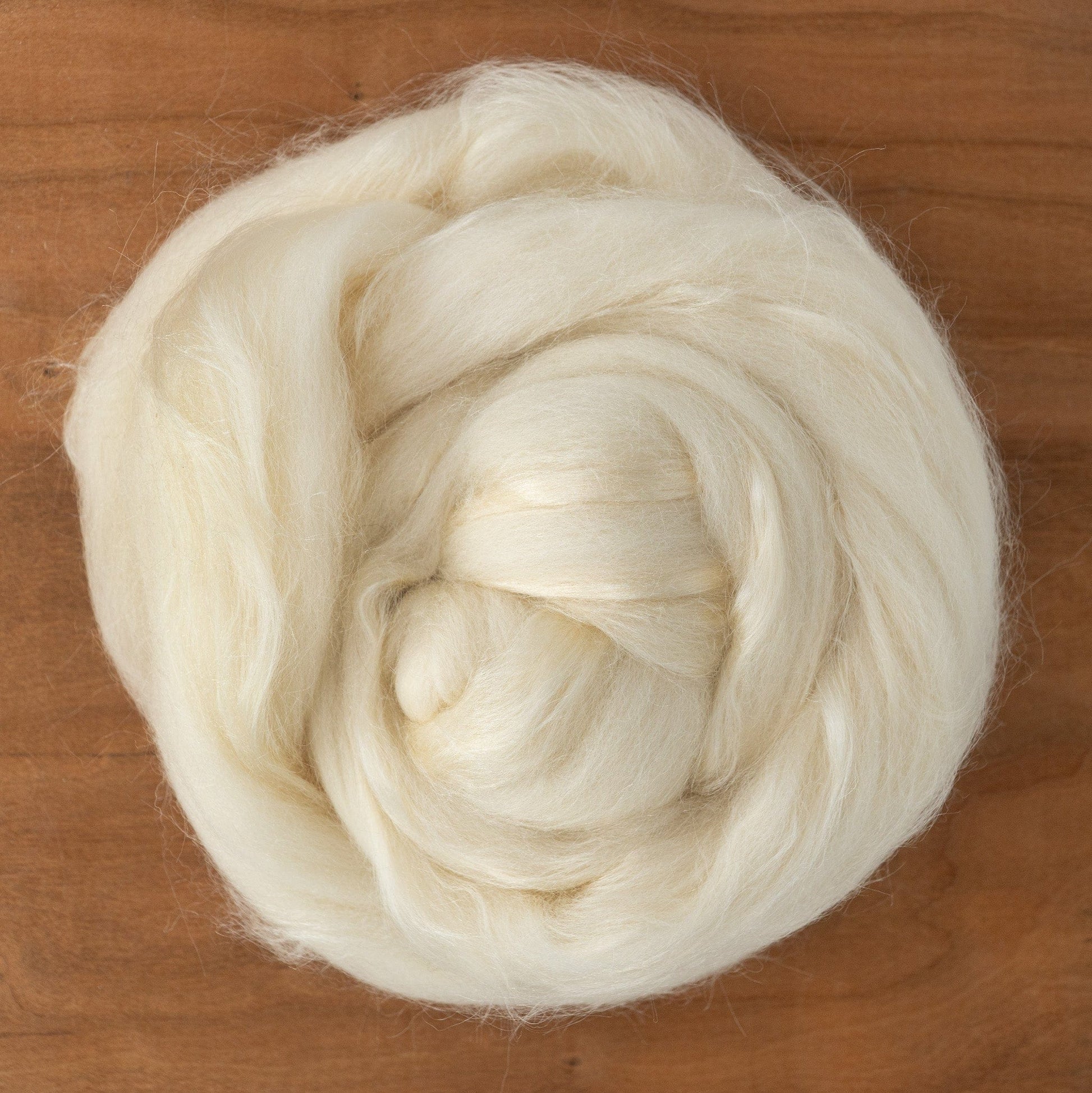 Europa Wools Ltd Fiber Blends White Merino Wool Tussah Silk Blend Fiber (sold by the ounce)