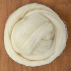 Halcyon Yarn Undyed Wool Fiber Natural White Charollais Wool Fiber Top (sold by the ounce)