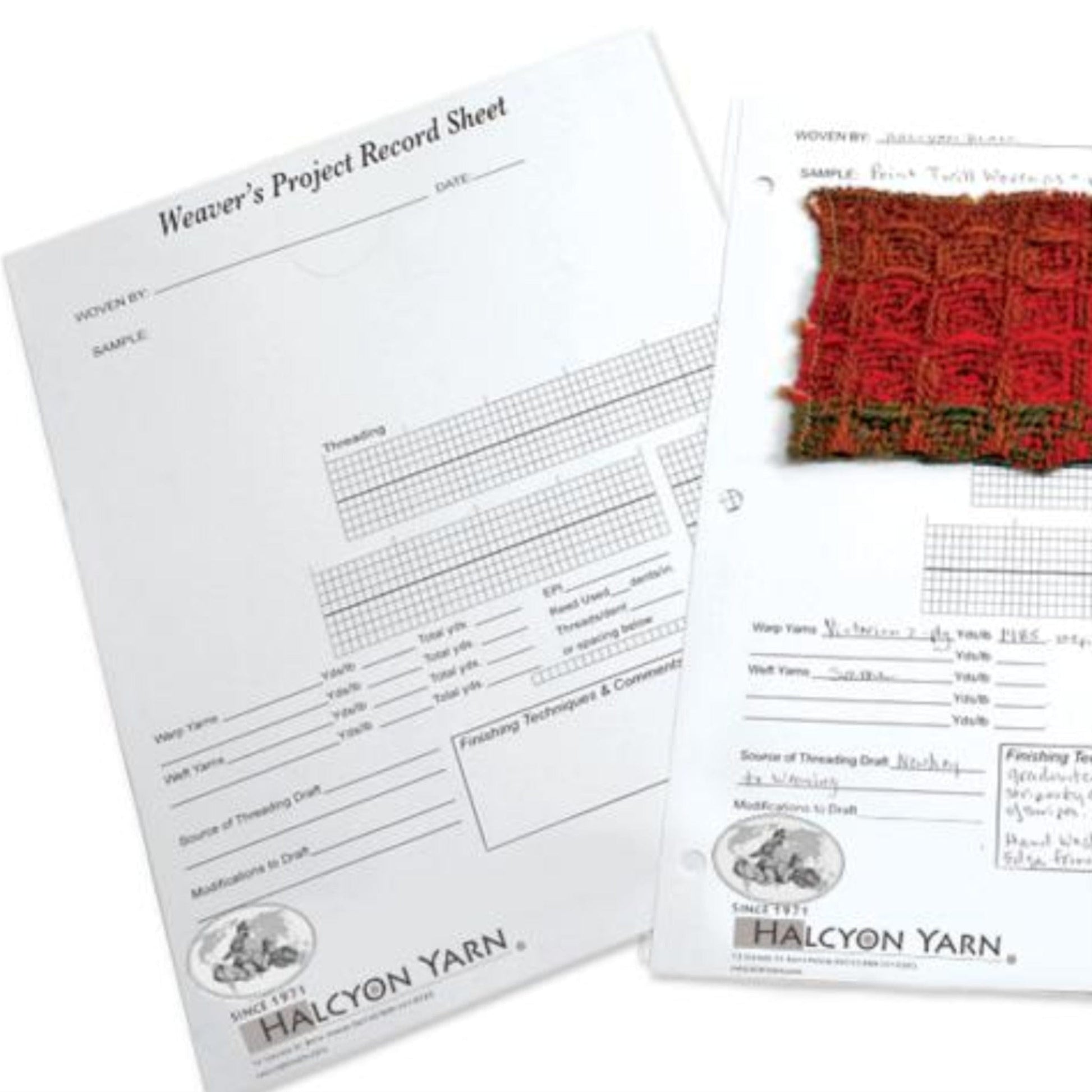 Halcyon Yarn Weaving Aids Weaver’s Project Sheets (5 pack)