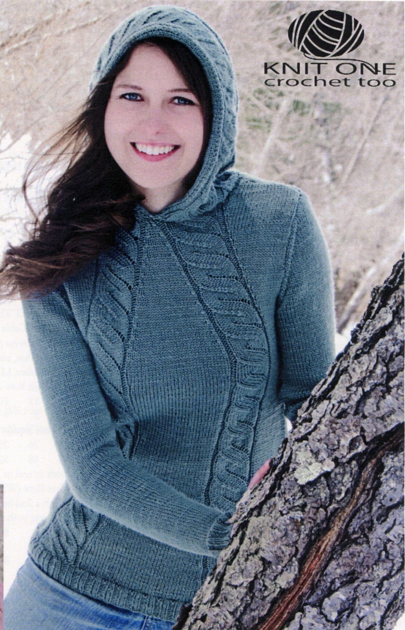 Knit One, Crochet Too Print Patterns Faux Cable Hoodie