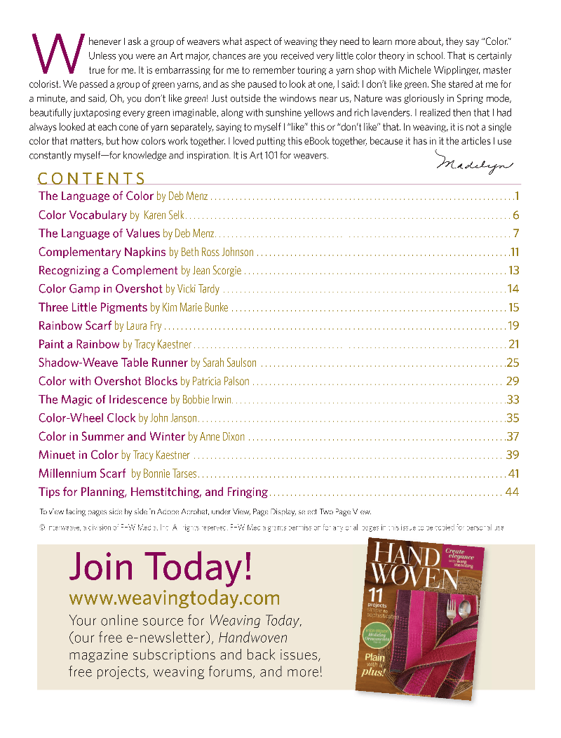 Long Thread Media Books Best of Handwoven Technique Series: Color! Everything a Weaver Needs to Know eBook (Printed version)