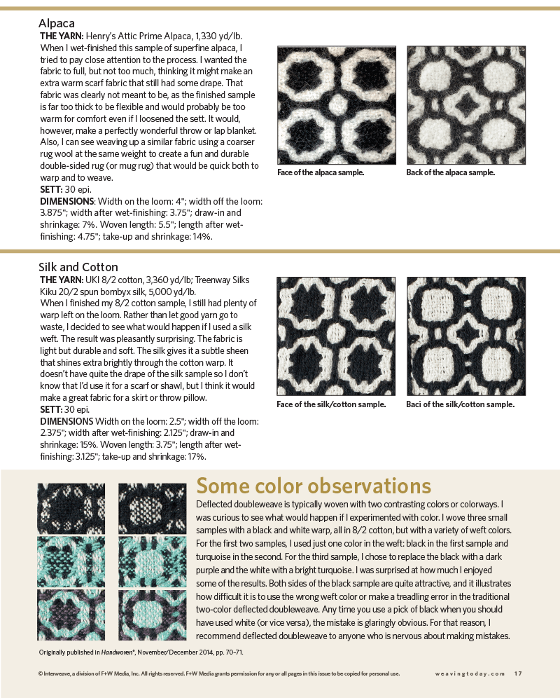 Long Thread Media Books Best of Handwoven Technique Series: Deflected Double Weave eBook (Printed version)