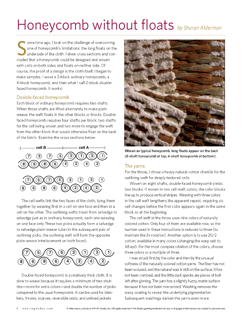 Long Thread Media Books Best of Handwoven Technique Series: Honeycomb eBook (Printed version)
