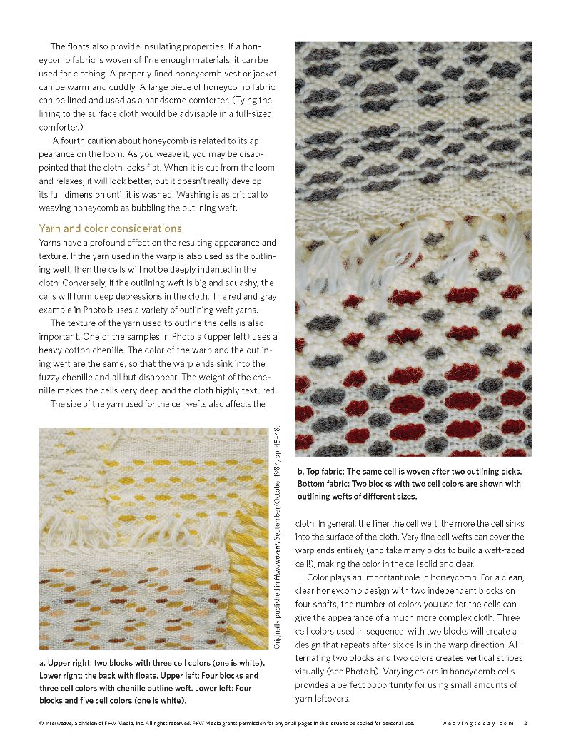 Long Thread Media Books Best of Handwoven Technique Series: Honeycomb eBook (Printed version)