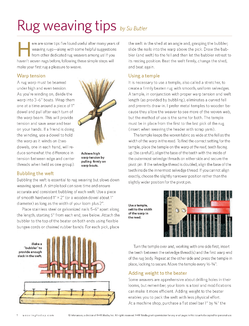 Long Thread Media Books Best of Handwoven Technique Series: Top Ten Rugs on Four Shafts eBook (Printed version)
