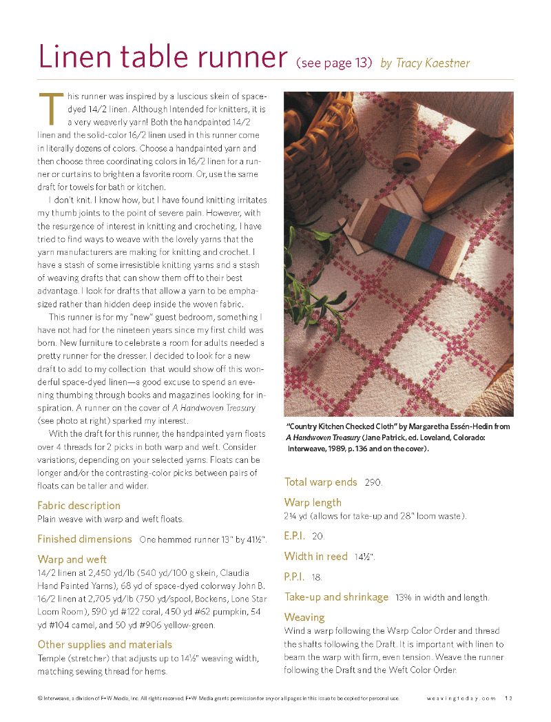 Long Thread Media Books Best of Handwoven Yarn Series: Weaving with Linen eBook (Printed version)