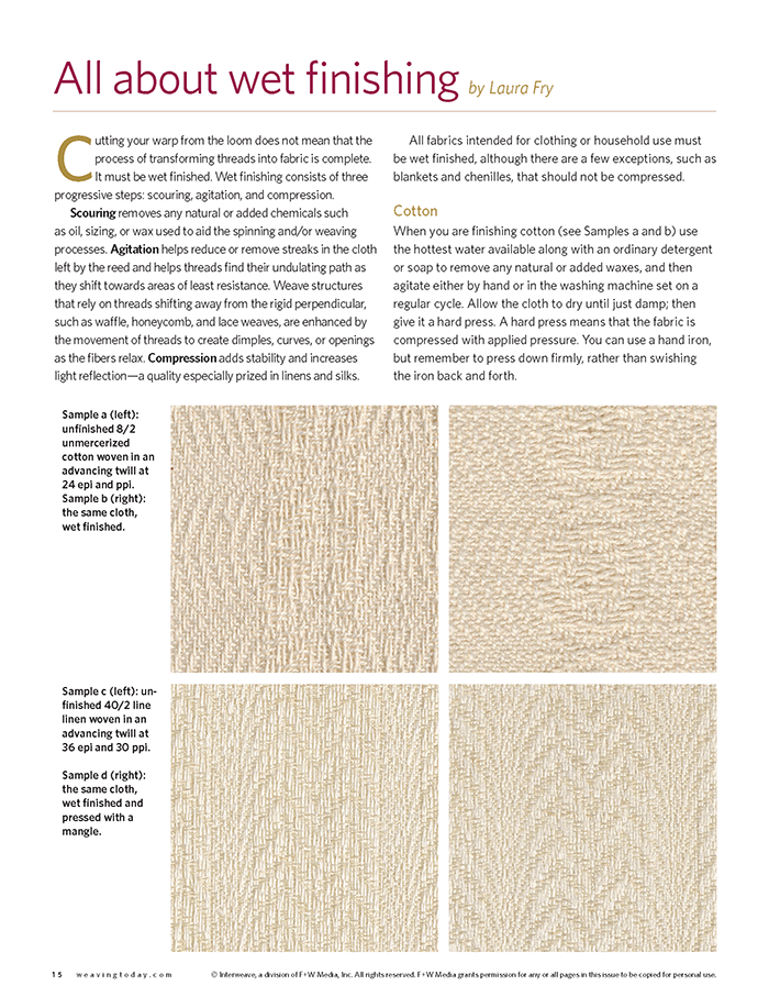 Long Thread Media Books Best of Handwoven Yarn Series: Weaving with Wool: All About Wet Finishing eBook (Printed version)