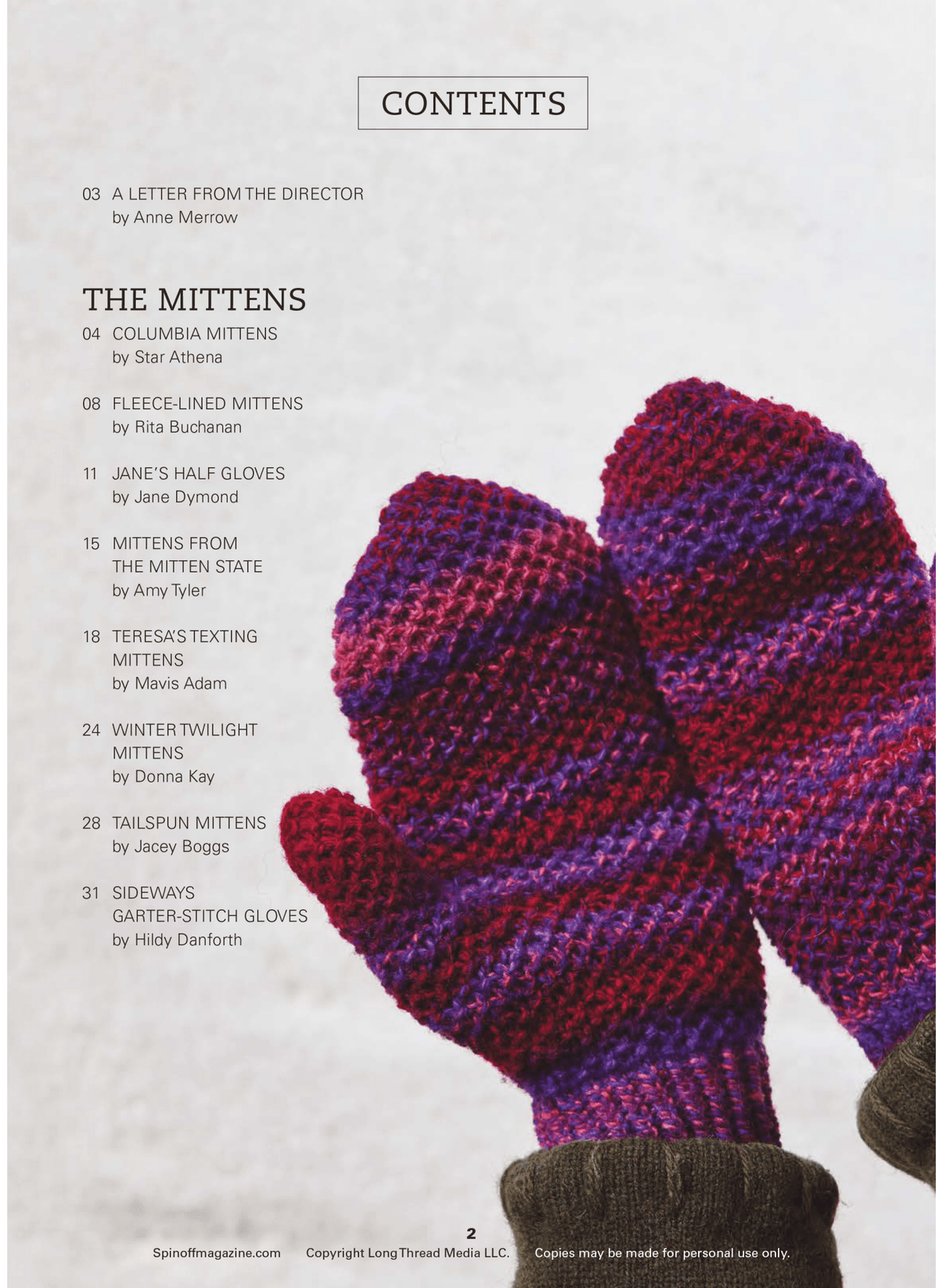 Long Thread Media Books Delightful Mittens to Spin Year-Round: 8 Knitted Patterns from Spin Off eBook (Printed version)