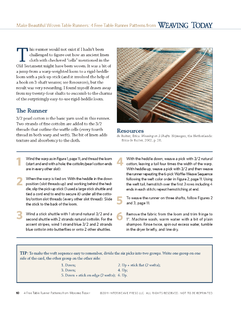 Long Thread Media Books Four Table Runner Patterns, Handwoven eBook (Printed version)