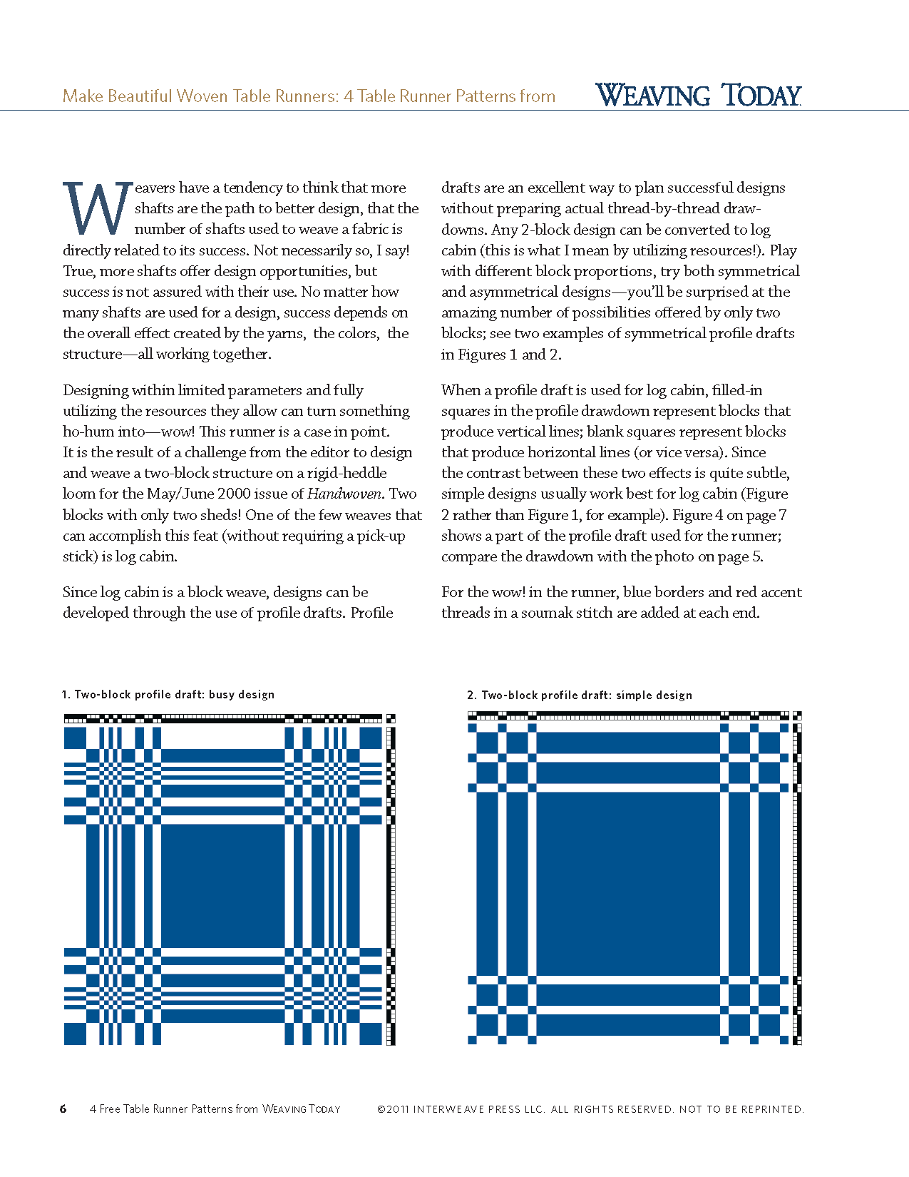 Long Thread Media Books Four Table Runner Patterns, Handwoven eBook (Printed version)