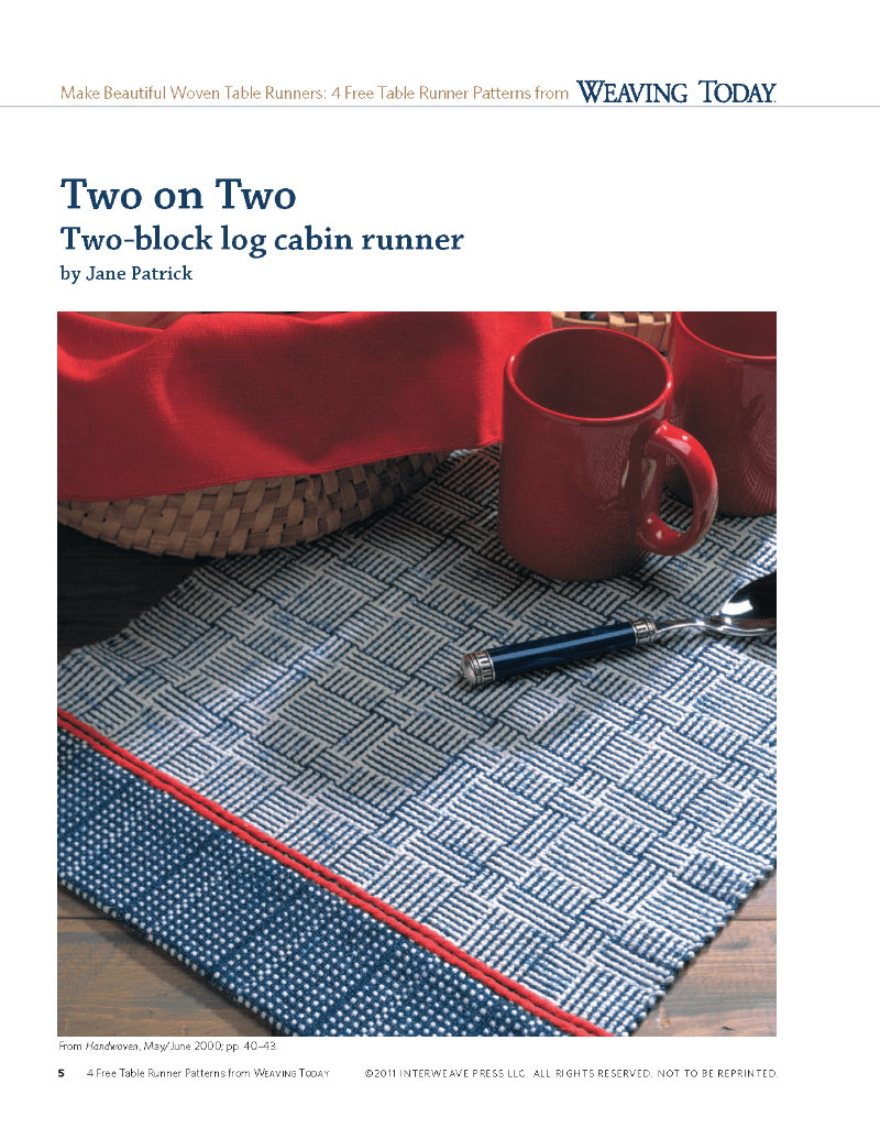Long Thread Media Books Four Table Runner Patterns, Handwoven eBook (Printed version)