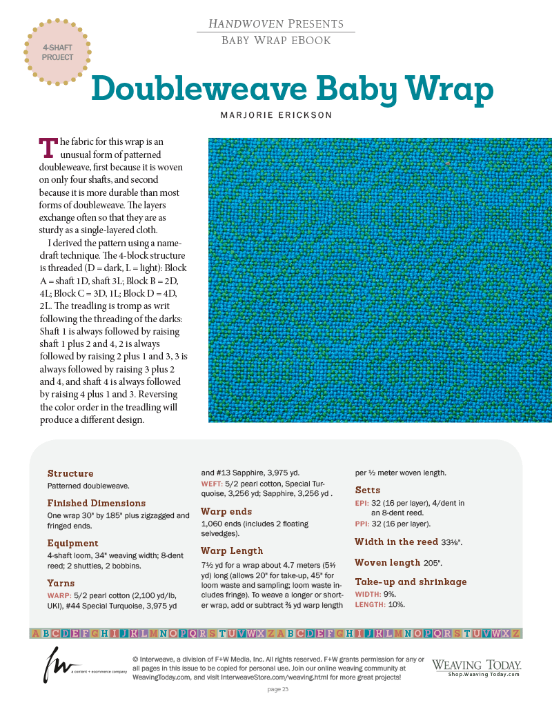 Long Thread Media Books Handwoven: Baby Wrap - eBook Printed Copy