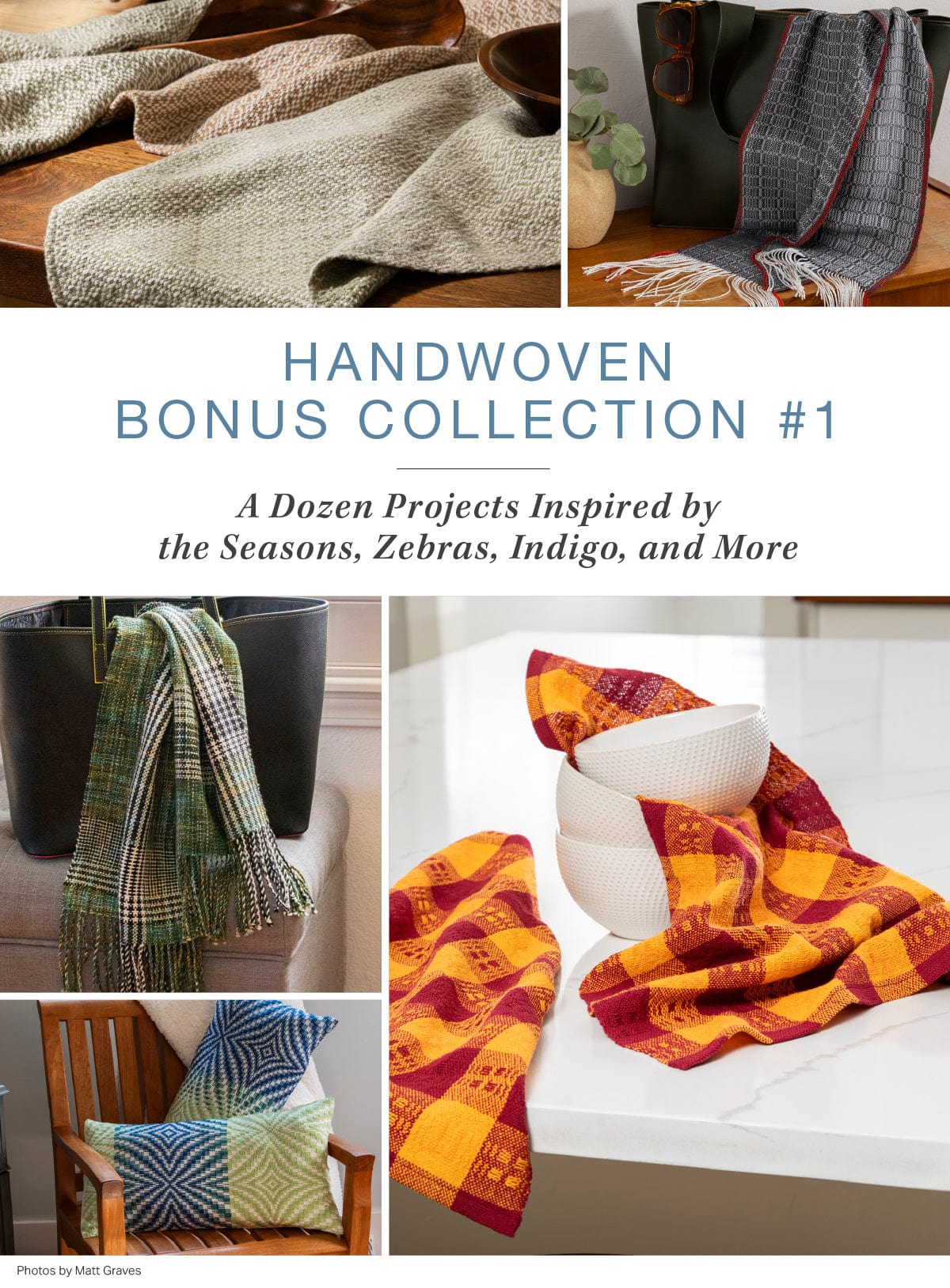 Long Thread Media Books Handwoven Bonus Collection #1: A Dozen Projects Inspired by the Seasons; Zebras, Indigo, and More - eBook Printed Copy
