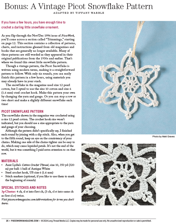 Long Thread Media Books Piecework Presents: Twelve Months of Ornaments: eBook Printed Copy