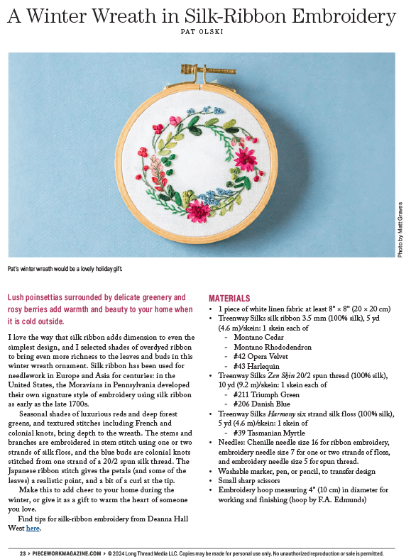 Long Thread Media Books Piecework Presents: Twelve Months of Ornaments: eBook Printed Copy