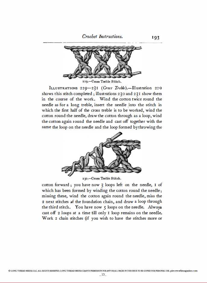Long Thread Media Books PieceWork Presents: Vintage Crochet with Mrs. Beeton from Beeton's Book of Needlework – eBook printed copy