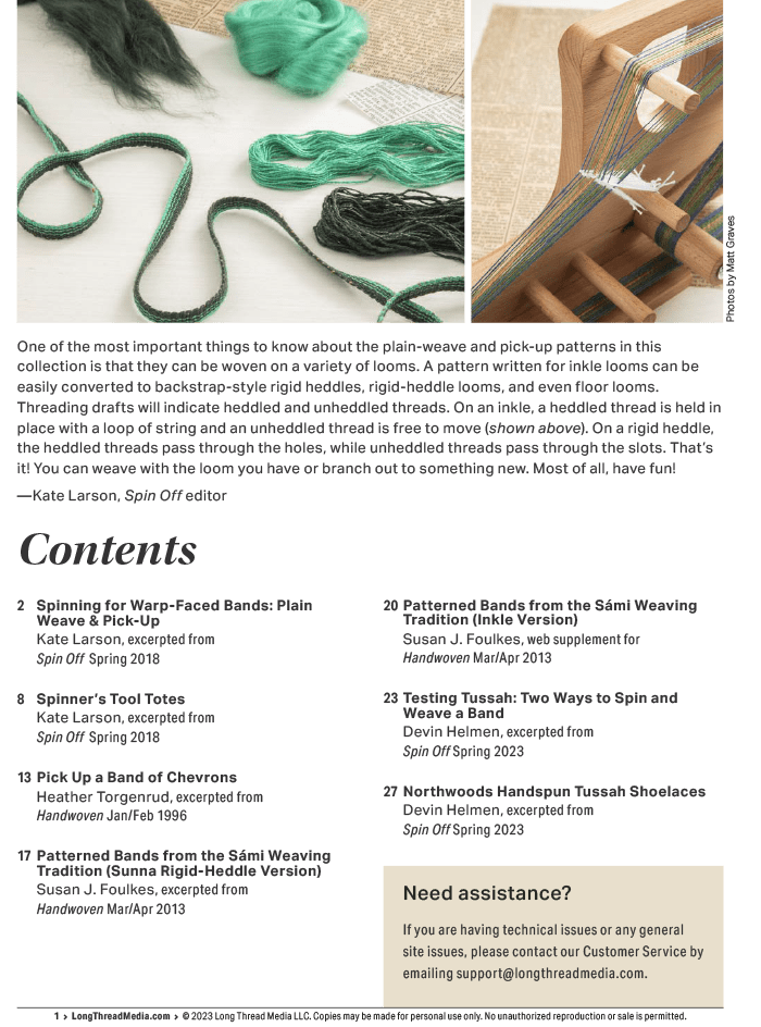Long Thread Media Books Spin Off Presents: Bandweaving Using Rigid Heddles and Inkle Looms - eBook Printed Copy