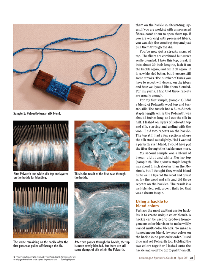 Long Thread Media Books Spin-Off Presents: Combing: a Spinner's Guide- eBook Printed Copy