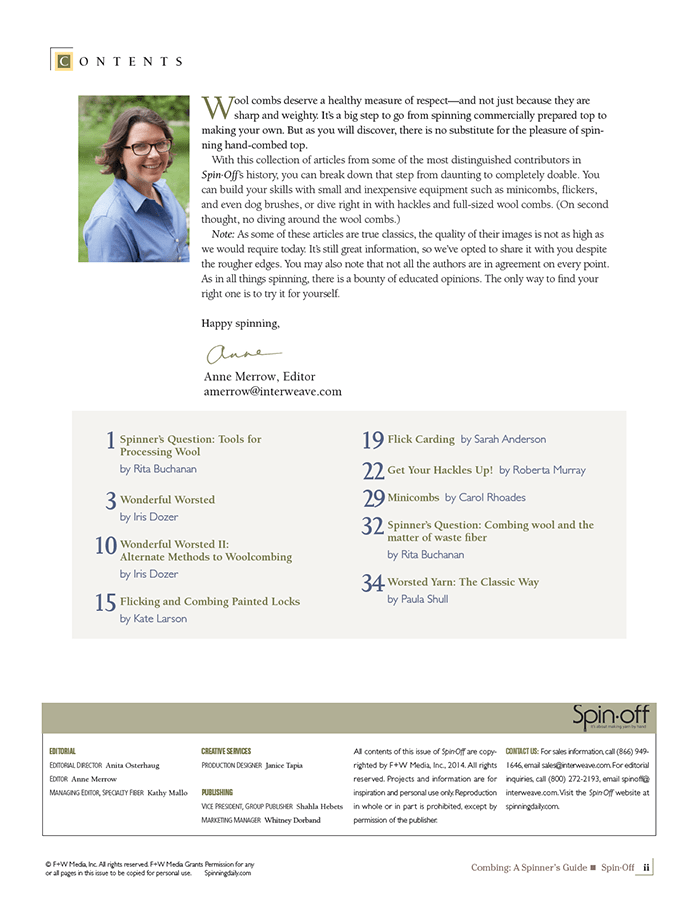 Long Thread Media Books Spin-Off Presents: Combing: a Spinner's Guide- eBook Printed Copy