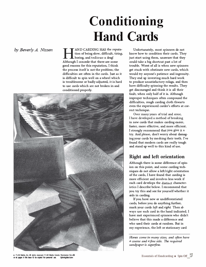 Long Thread Media Books Spin-Off Presents: Essentials of Handcarding: eBook Printed Copy