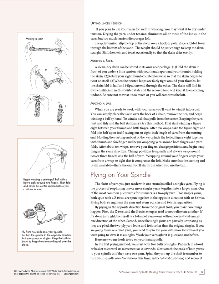 Long Thread Media Books Spin-Off Presents: How to Spin It, Making Yarn from Scratch: eBook Printed Copy