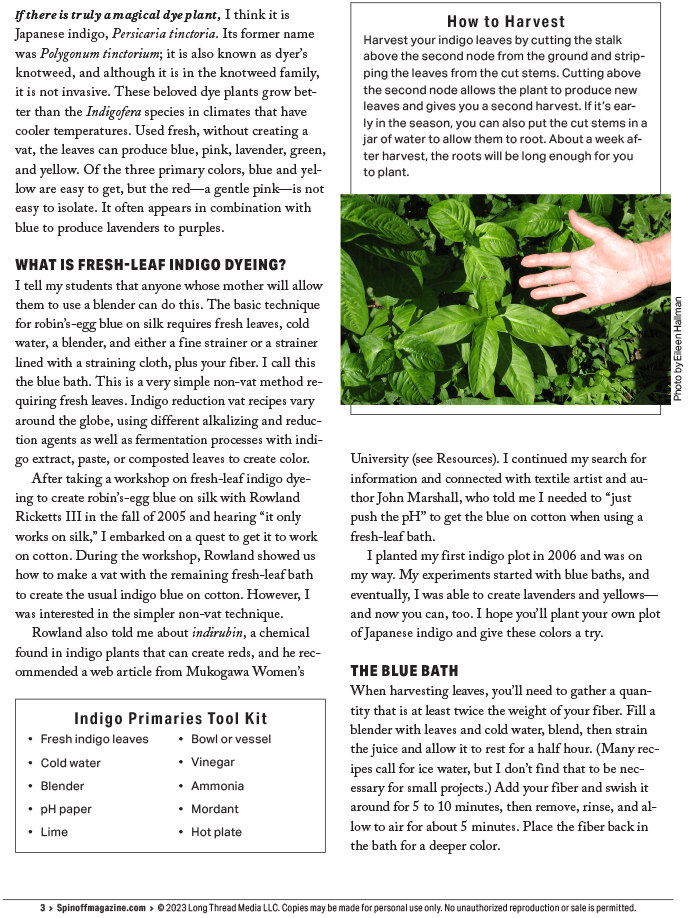 Long Thread Media Books Spin Off Presents: Natural Dye Series, Exploring Palettes from Fresh-Leaf Indigo, Madder & Woad -  Spin Off eBook Printed Copy