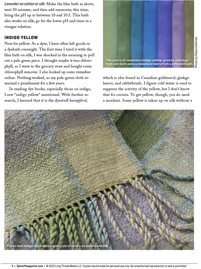 Long Thread Media Books Spin Off Presents: Natural Dye Series, Exploring Palettes from Fresh-Leaf Indigo, Madder & Woad -  Spin Off eBook Printed Copy