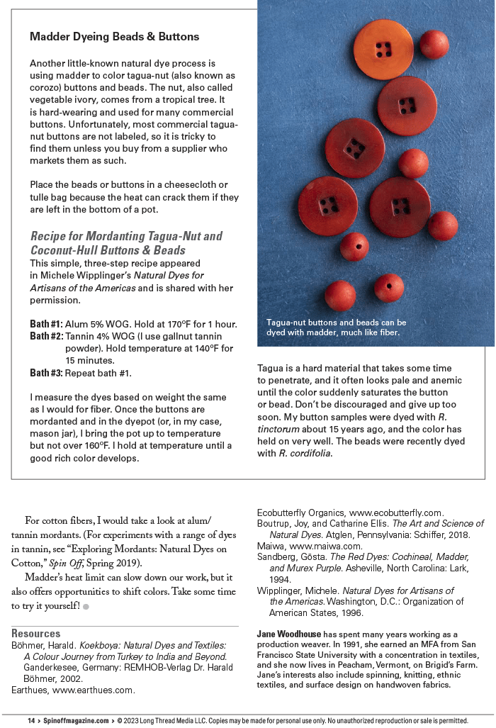 Long Thread Media Books Spin Off Presents: Natural Dye Series, Exploring Palettes from Fresh-Leaf Indigo, Madder & Woad -  Spin Off eBook Printed Copy