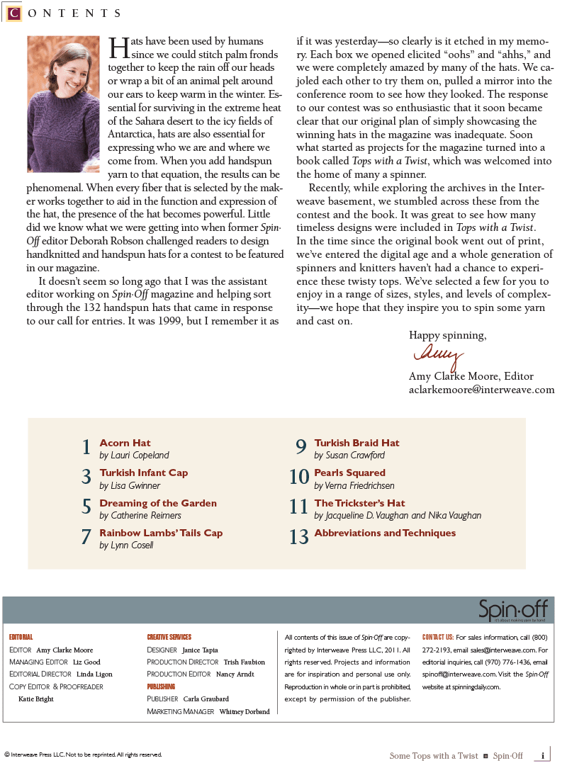 Long Thread Media Books Spin-Off Presents: Some Tops with a Twist: 7 Handspun Hats: eBook Printed Copy