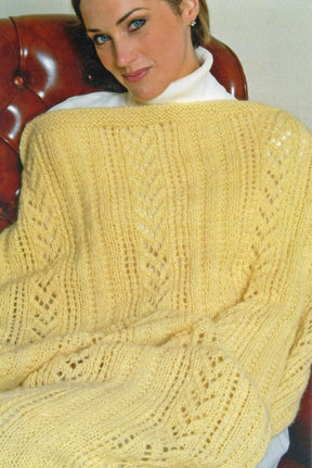 Plymouth Yarn Co. Print Patterns Lace & Rib Afghan