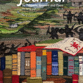 The cover of "The Journal for Weavers, Spinners and Dyers," Issue 293, Spring 2025, features art of books and woven textiles with natural dyeing techniques. A pastoral scene with spinning wheels is in the background. The text includes "Spring 2025" and costs £8.