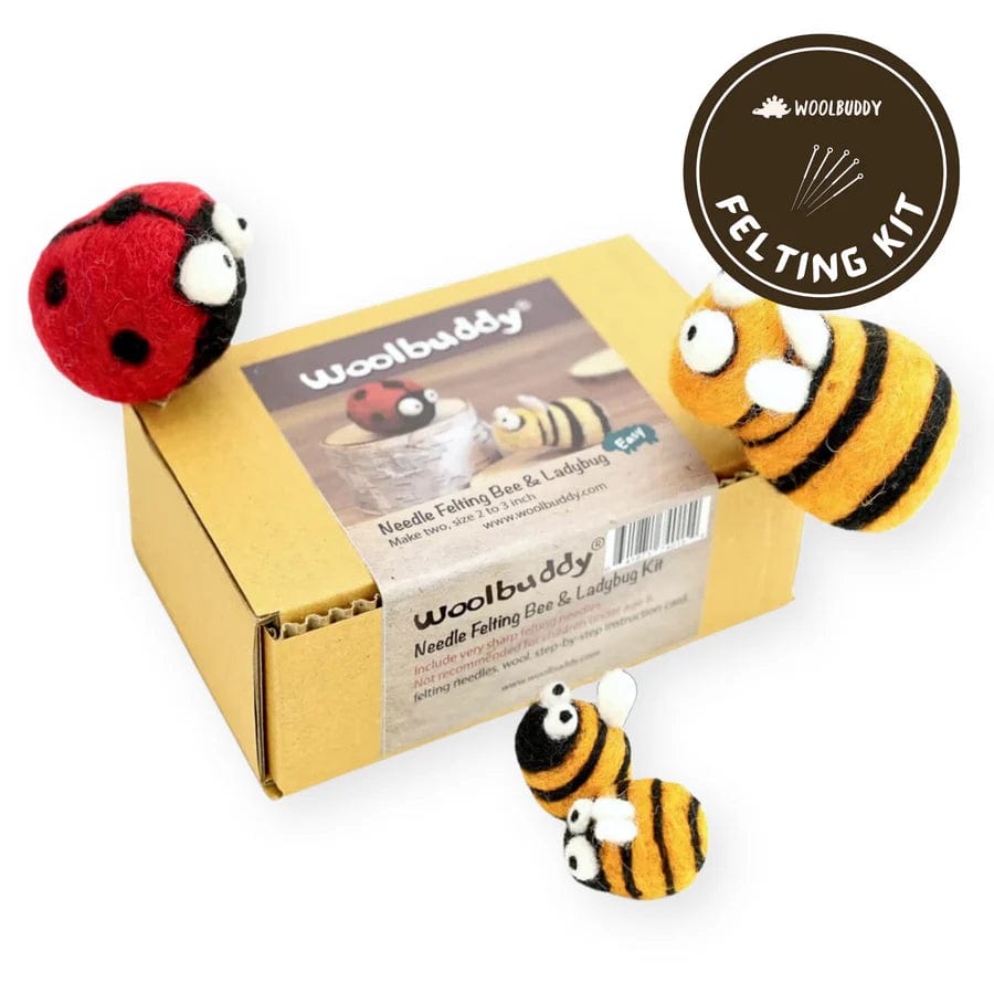 Woolbuddy Felting Kits Bee & Ladybug Woolbuddy Needle Felting Kits
