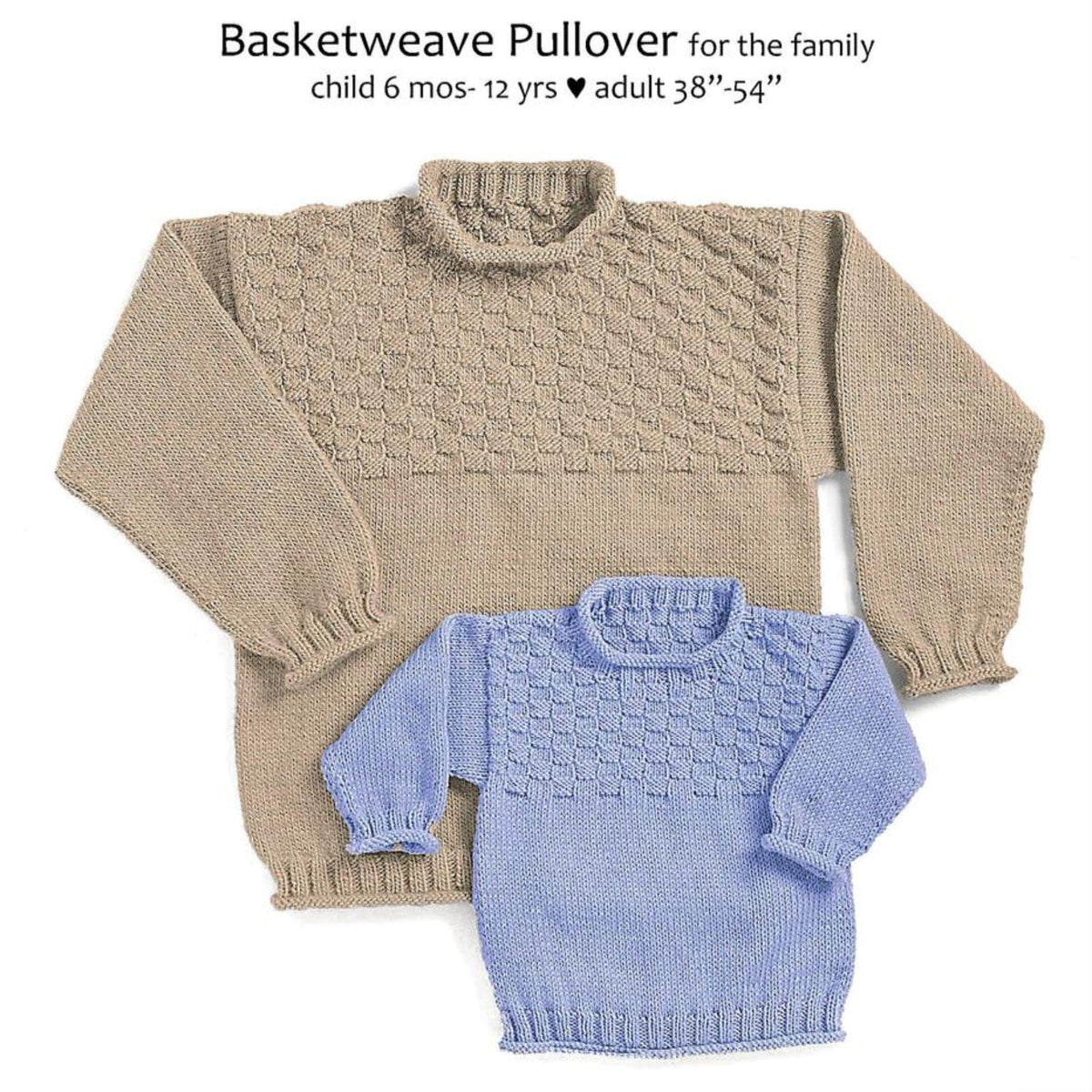 Yankee Knitter Designs Digital Patterns Basketweave Pullover for the Family, download