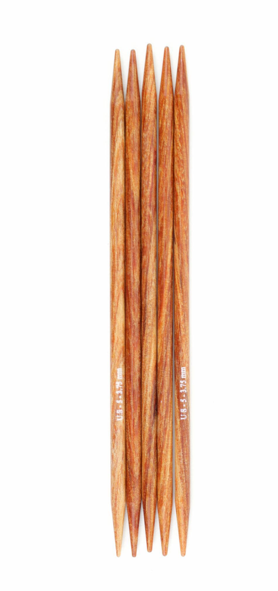 Five Accessories Unlimited Knit Pro (Knitters Pride) Dreamz 5" double point knitting needles are arranged side by side on a white background.