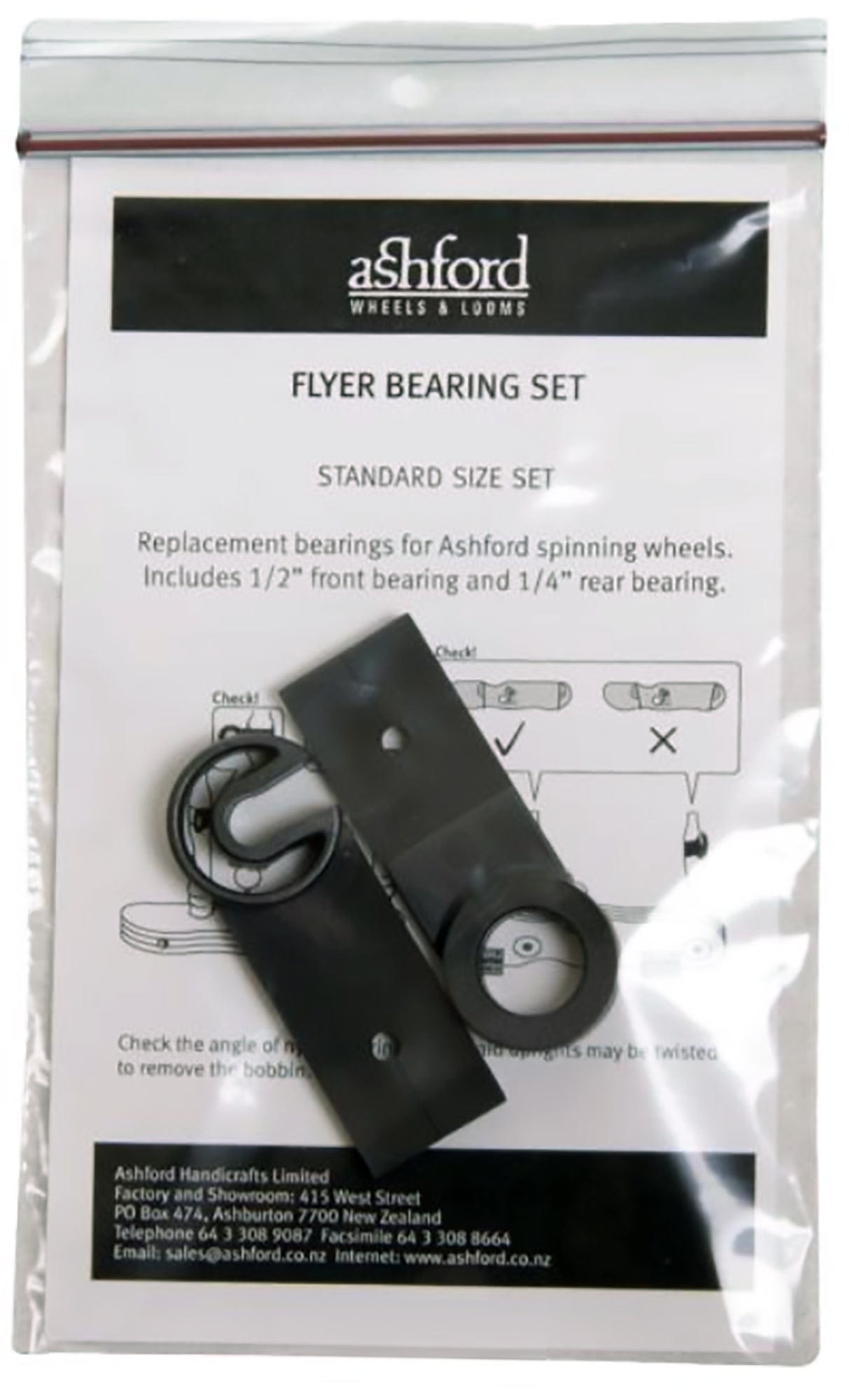 Ashford Handicrafts Limited Flyers & Whorls Standard, (FLYR1/4 and FLYR1/2) Ashford Flyer Bearing Set