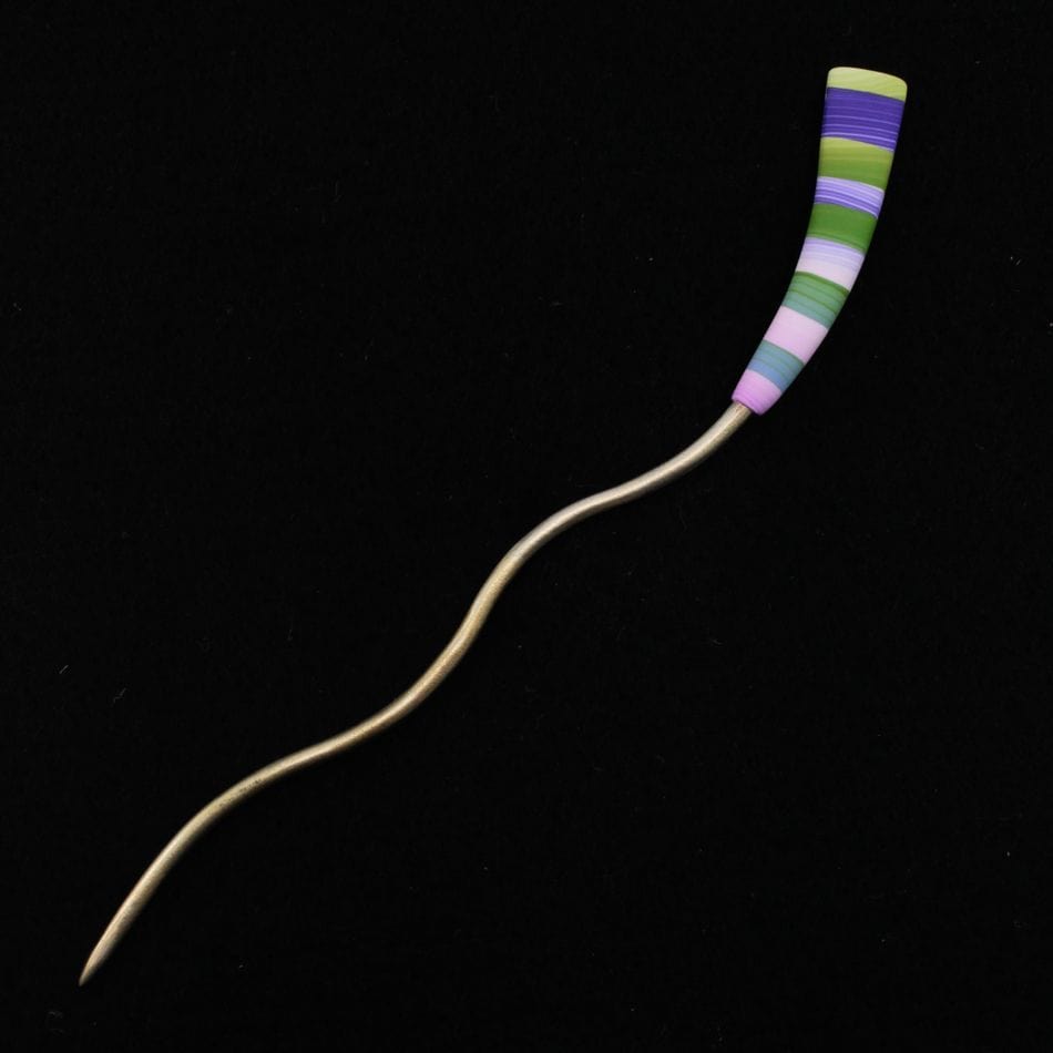 Bonnie Bishoff Shawl Pins Iris Striped Color Stick Shawl Pin by Bonnie Bishoff Designs