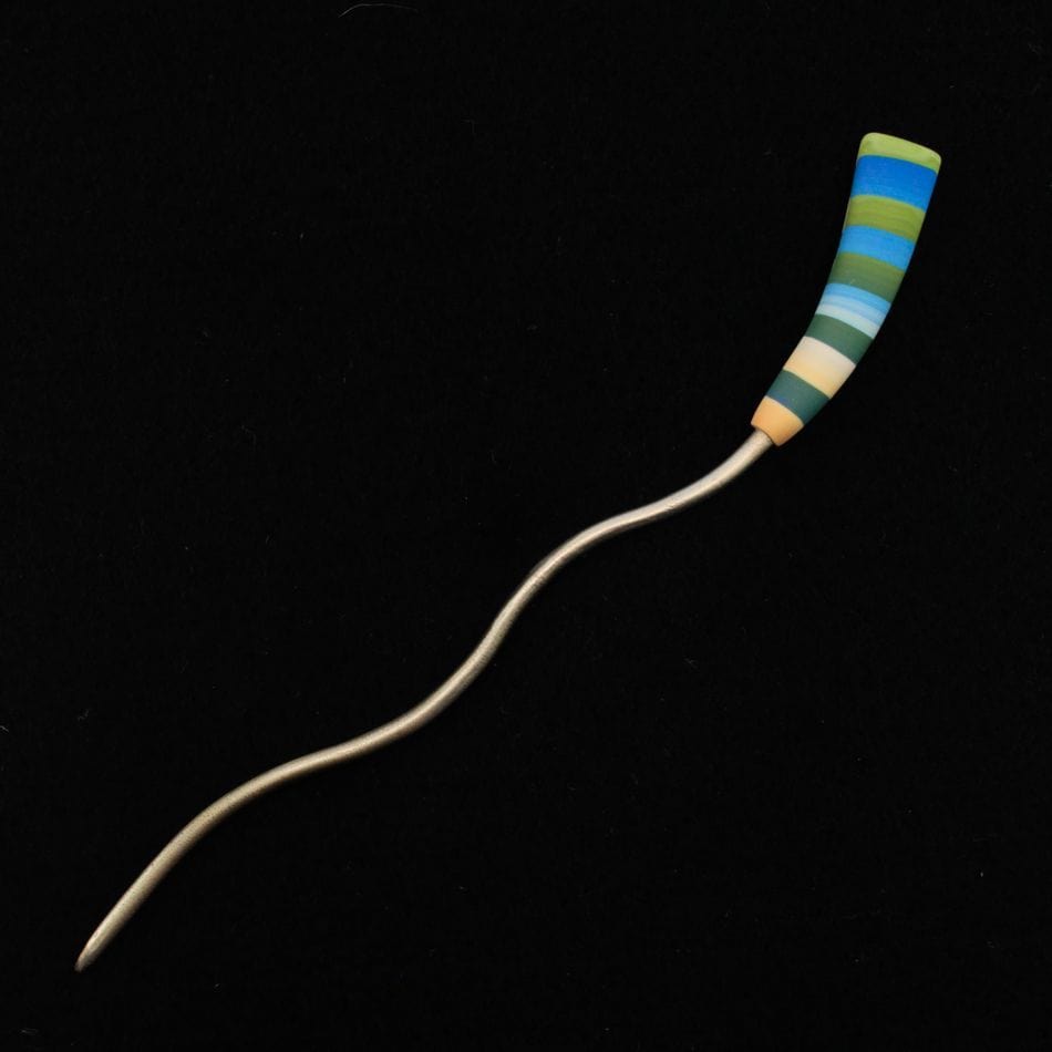 Bonnie Bishoff Shawl Pins Lake Striped Color Stick Shawl Pin by Bonnie Bishoff Designs