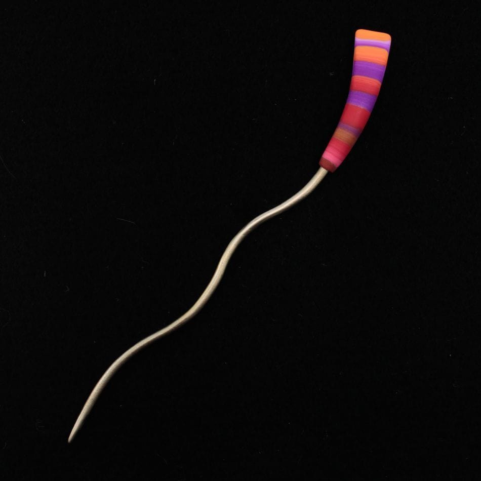 Bonnie Bishoff Shawl Pins Zinnia Striped Color Stick Shawl Pin by Bonnie Bishoff Designs