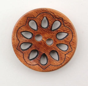 Buttons Etc. Buttons 7/8" Wood Filigree Button
