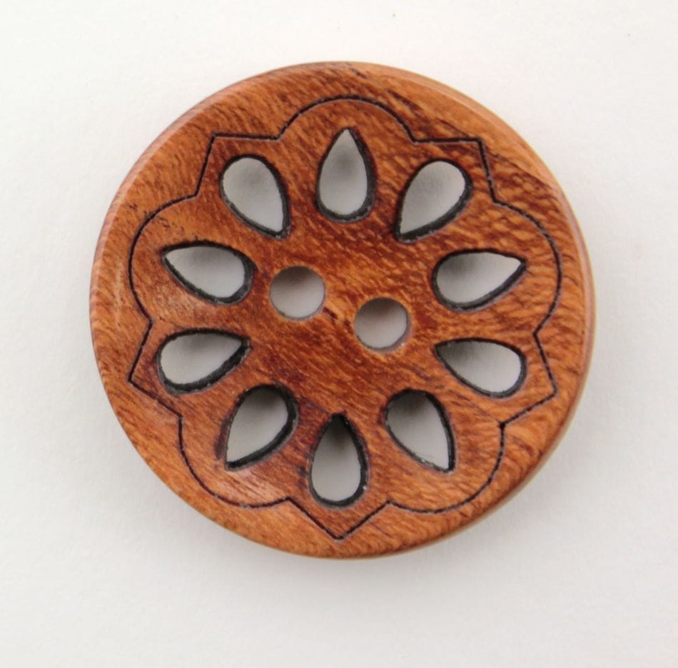 Buttons Etc. Buttons 7/8" Wood Filigree Button