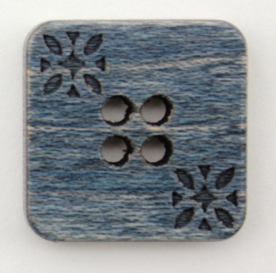 Buttons Etc. Buttons Navy Wood Square 3/4" Button