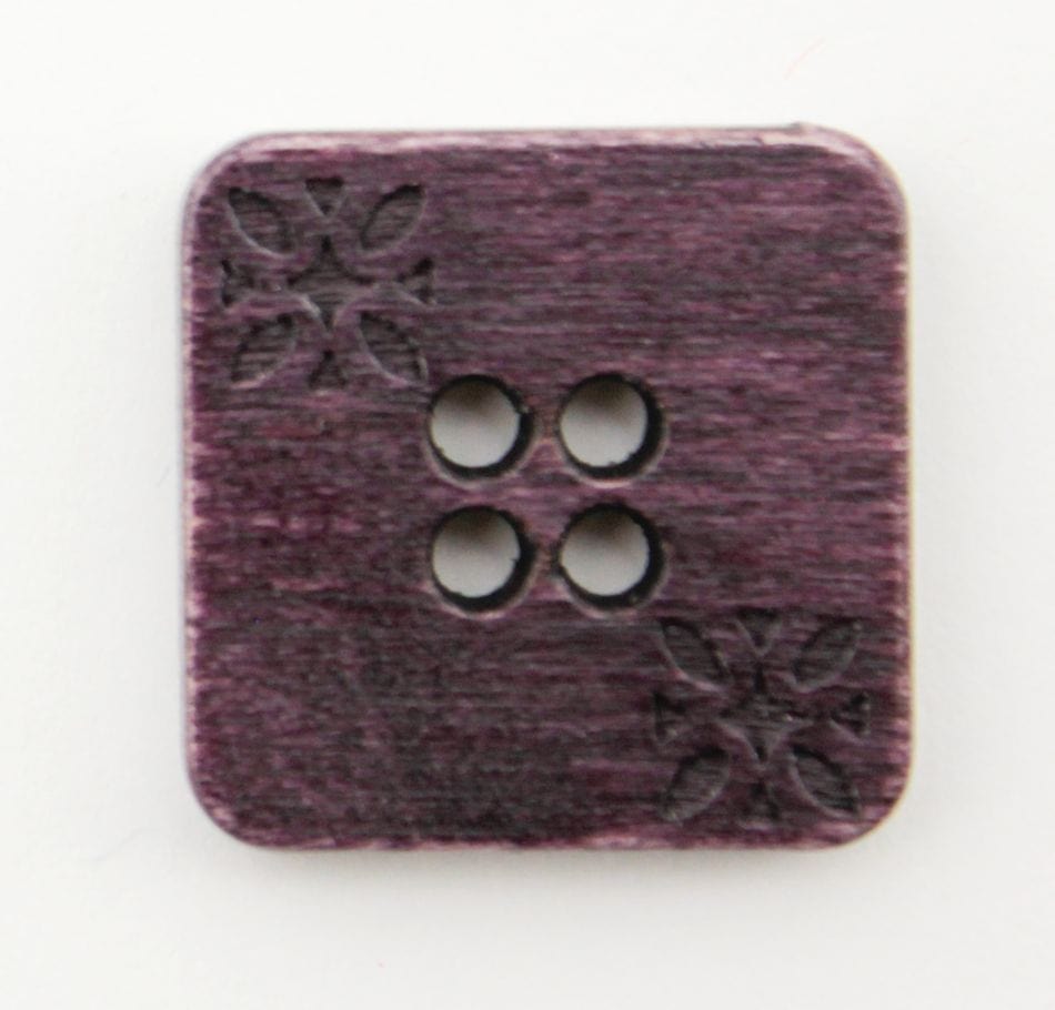 Buttons Etc. Buttons Purple Wood Square 3/4" Button
