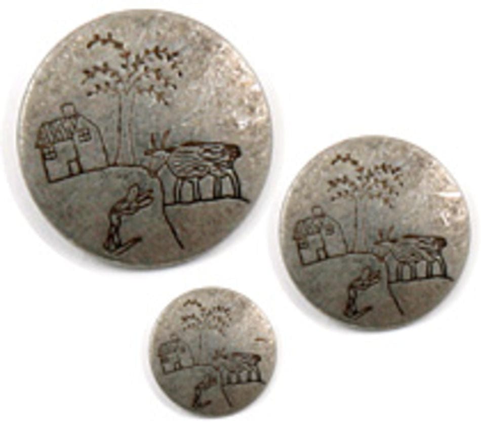 Dill Buttons of America, Inc Buttons 1/2" Tin House/Tree/Goat Button