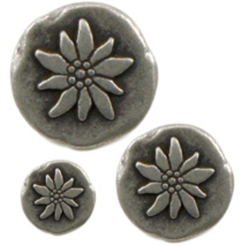 Dill Buttons of America, Inc Buttons Med  1" Tin Poinsettia Button