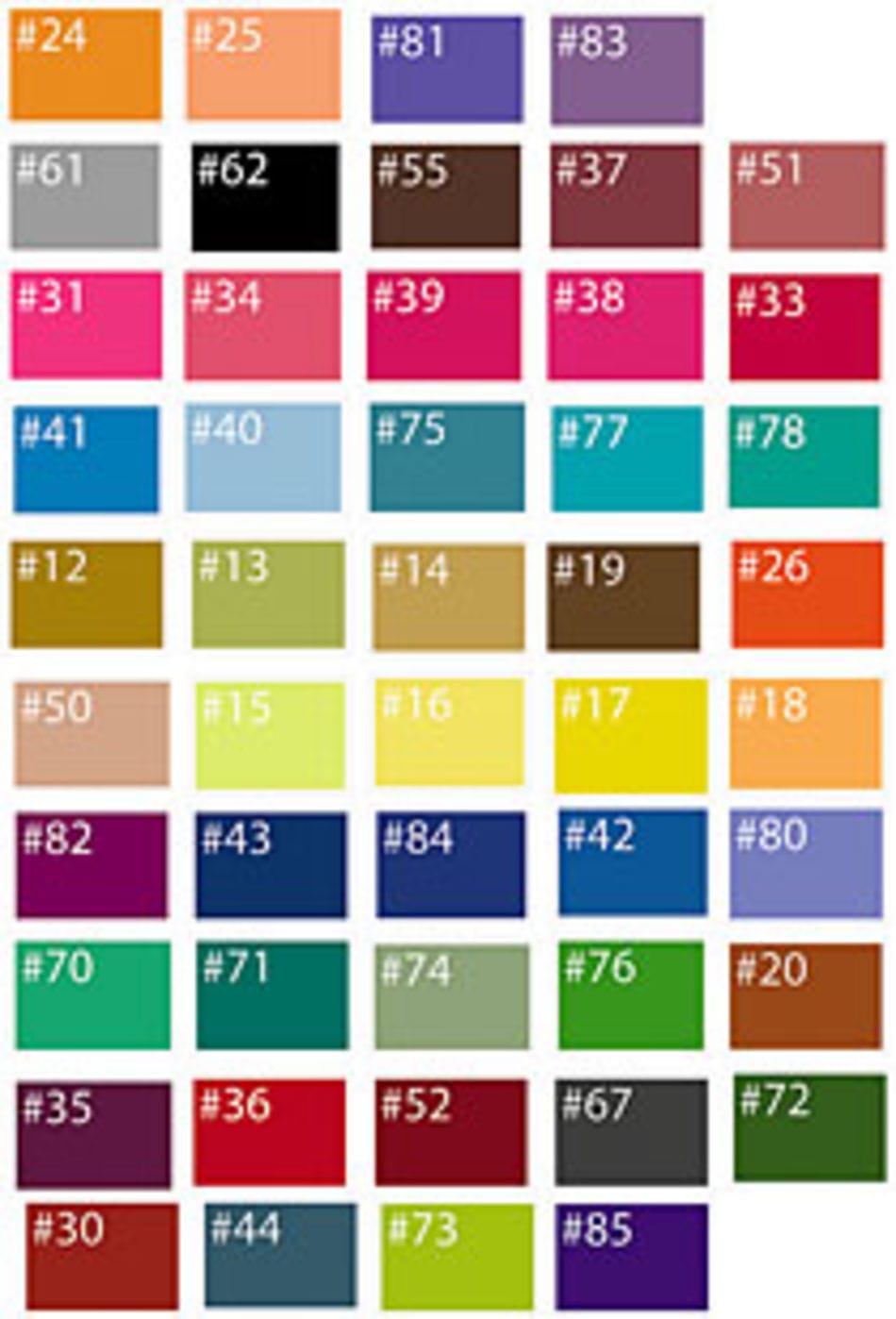G & K Craft Dye Color Cards Country Classics Dye Sample Card