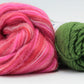 Halcyon Yarn Knitting Kits Green/Rose Snuggly Stuffed Mitten Kit
