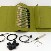 Knitting Fever / Euro Yarns Interchangeable Needle Sets Grove Green Case Lykke Interchangeable Circular Bamboo Knitting Needle Set, 5"