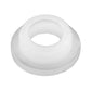The close-up image features Louët Scotch Tension Replacement Orifices, white and circular with a central hole by Louet Inc. Its smooth, tapered rubber design suggests it could be essential for Louët Spinning Wheels or serve as replacement orifices to seal wire and pipe openings.