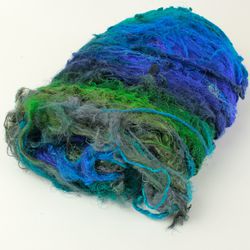 Demi-Carded Silk Bundles color 0030 (BLUE-GREEN)